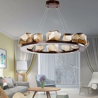 Люстра подвесная, красная бронза, стекло, AHAB 100*25, металл, LED