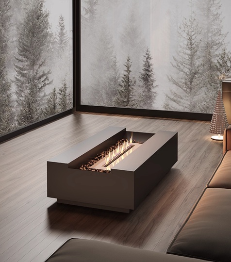 Живой камин, серый, Magic, 150*60*45 см, жидкостный