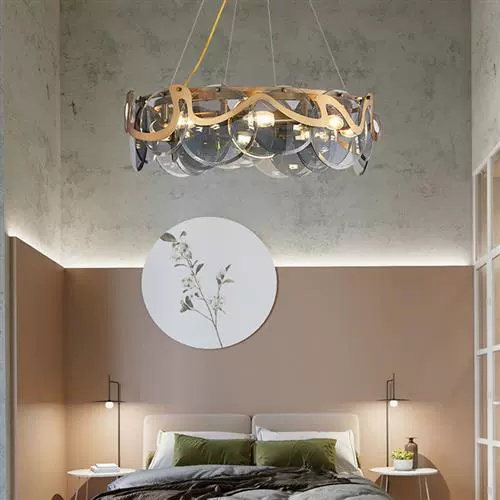 Люстра подвесная, медный, стекло, MODERN 60*25, металл, E14.