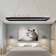 Люстра подвесная, черный, кристалл, KEVIN 100*35 металл, LED.