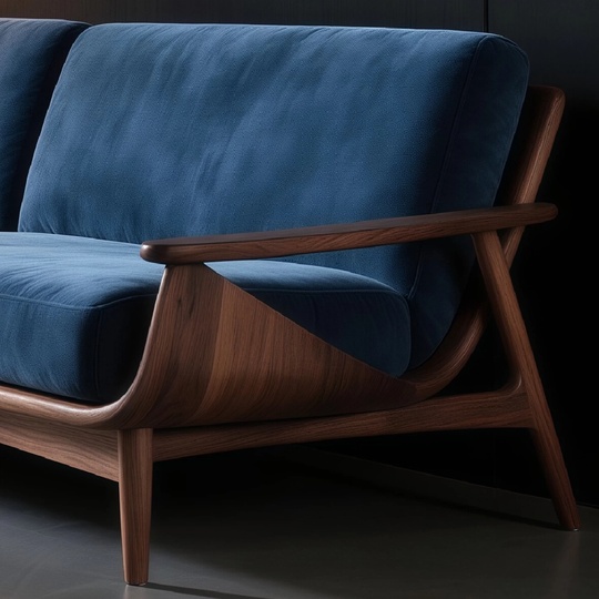 Прямой диван Feriz чёрный орех, ткань, 240*80*85 см