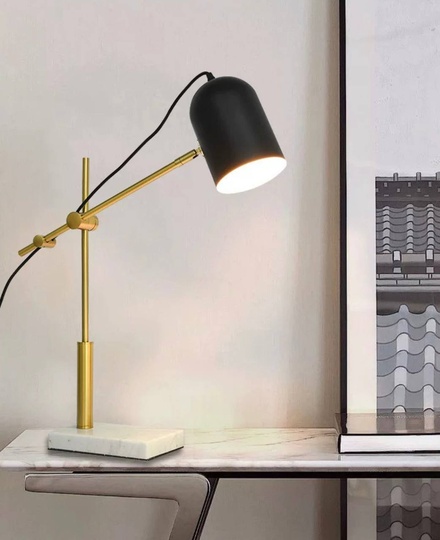 Настольная лампа MOVE 48*69, бронза, мрамор, металл.