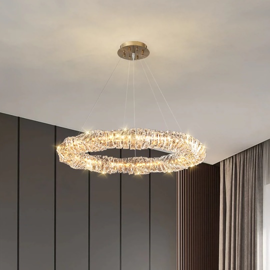 Люстра подвесная, хром, кристалл, WENDY 100*12, металл, LED.