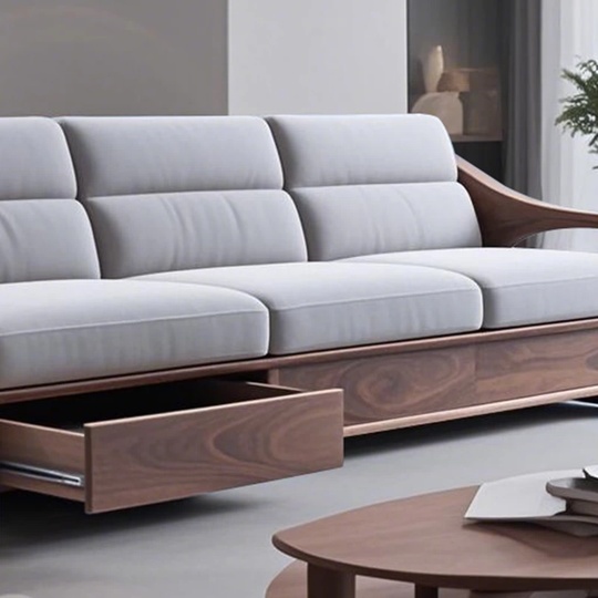 Прямой диван Baker ясень, ткань, 240*85*85 см