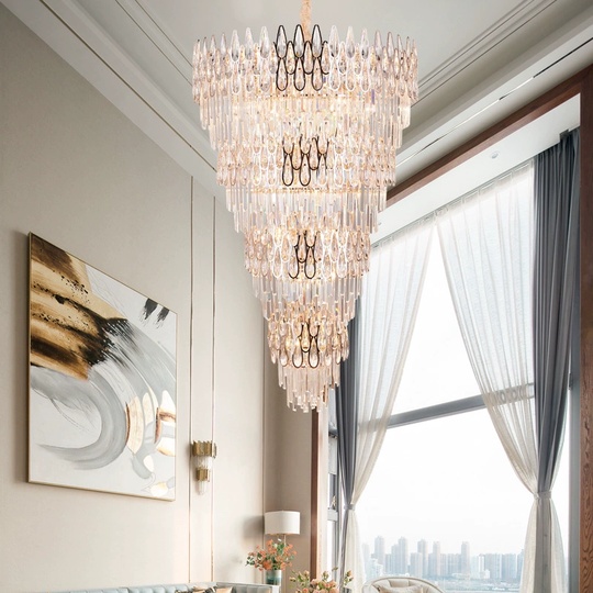 Люстра подвесная, золото, кристалл, ART 150*230 металл, E14.