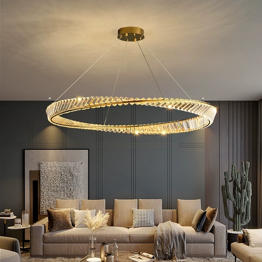 Люстра подвесная, золотой, кристалл, GLAMOROUS 100*10, металл, LED.