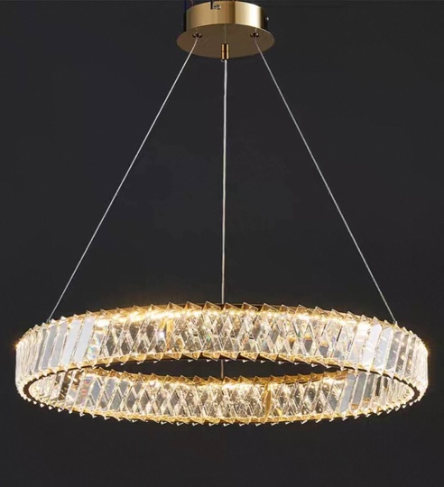 Люстра подвесная, медь, хрусталь, MASON 90*8 металл, LED