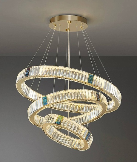 Люстра подвесная, золотой, хрусталь, AYSOY 80*100*120, металл, LED.