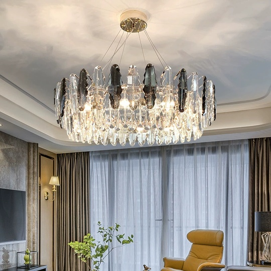 Люстра подвесная BENAY 80*25 дымчатый, стекло, металл, Е14.