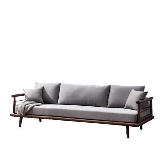 Прямой диван Brown черный орех, ткань, 240*85*85 см