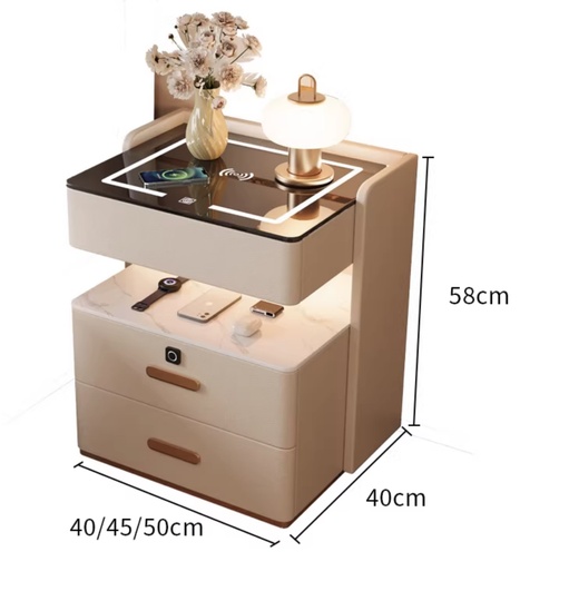 Тумба бежевая с сенсорным управлением 58×40×45 см - для дома и офиса