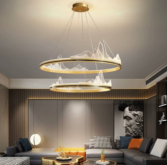 Люстра подвесная, медь, ПММА, ABBAS GOLD 40*60, металл, LED