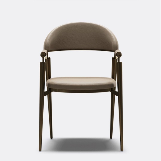 Стул обеденный для кухни, 50*78*56 см, кожа, молочный, итальянский