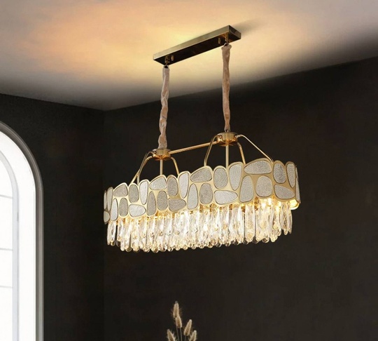 Люстра подвесная, медь, кристалл, GUNAR 78*42, металл, Е14.