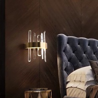 Настенный светильник ELLAN, Бра, 20*30, бронза, металл, хрусталь, G9.