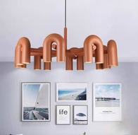 Светильник подвесной красный Elyquor, металл, трос 150 см, 100*38 см, LED