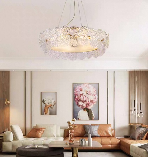 Люстра подвесная медная Ola, металл, трос 100 см, 45*35 см, Е14