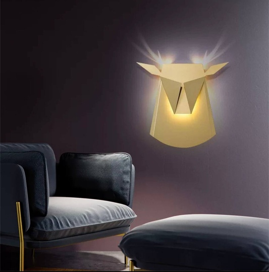 Настенный светильник, БРА GOKER 38*35, золотой, металл, LED.