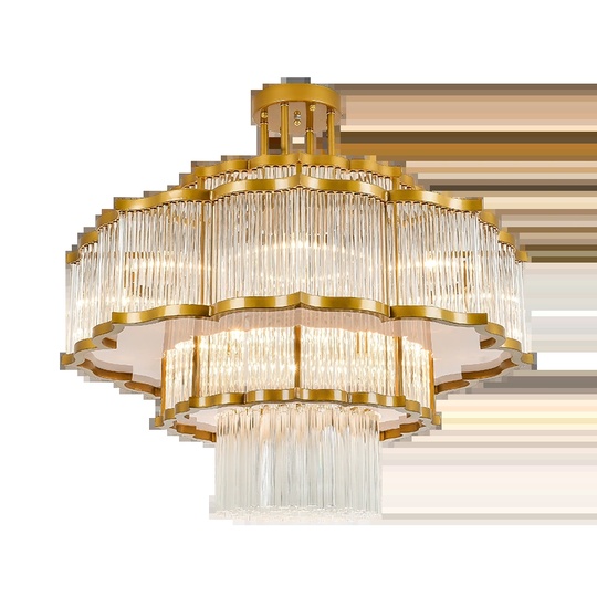 Люстра подвесная, золотой, стекло, AYDA 60*60, металл, E14.