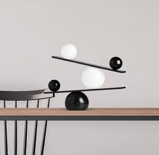 Настольная лампа TOLE 45*55, черный, мрамор.