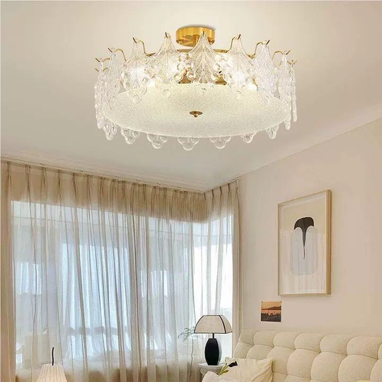 Люстра подвесная, медный, стекло, ANEMONE 40*20, металл, E14.