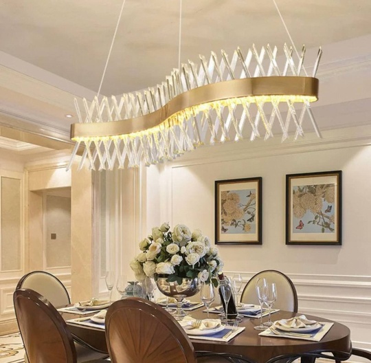 Люстра подвесная, медный, стекло, STYLISH 100*35, металл, LED.