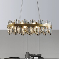 Люстра подвесная, медный, кристалл, CHIC 100*25, металл, E14.
