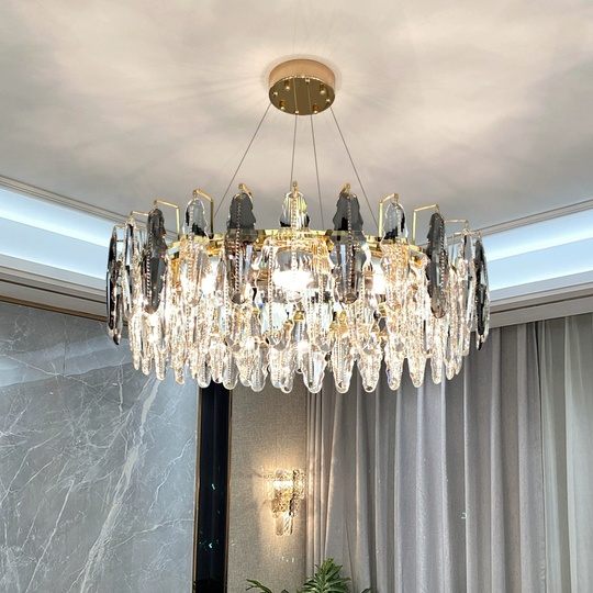 Люстра подвесная BENAY 100*25 дымчатый, стекло, металл, Е14.