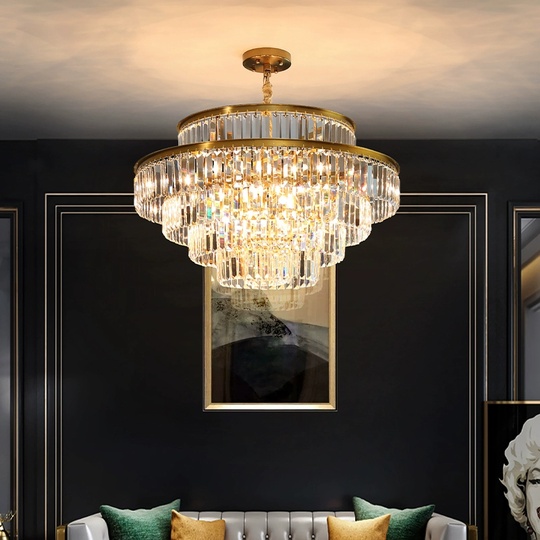 Люстра подвесная, золотой, стекло, AYAL 60*40, металл, E14.