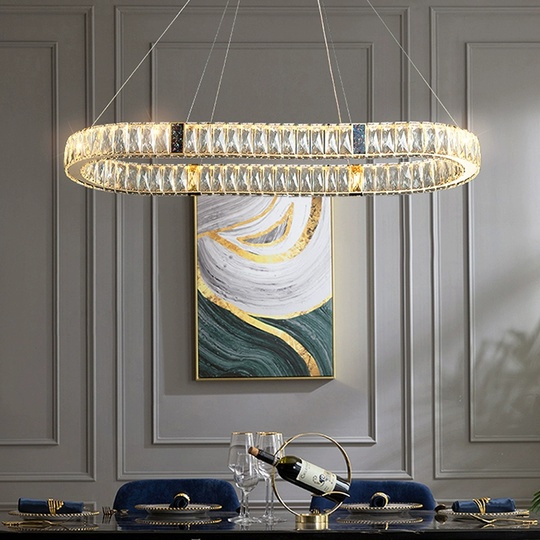 Люстра подвесная CEVHER 120*150 золотой, хрусталь, металл, LED.