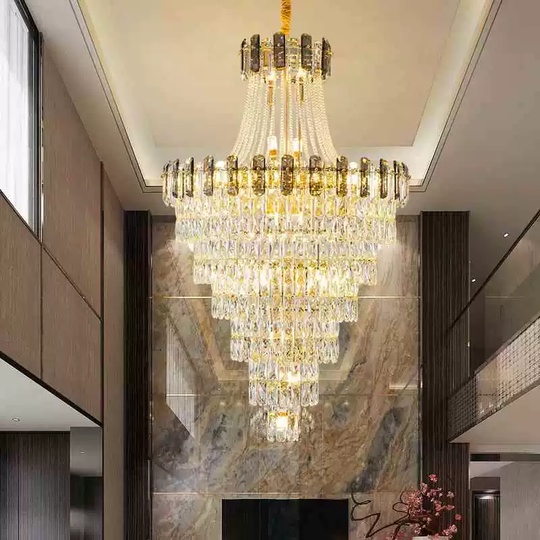 Люстра подвесная, золото, кристалл, LARK 80*130 металл, E14.