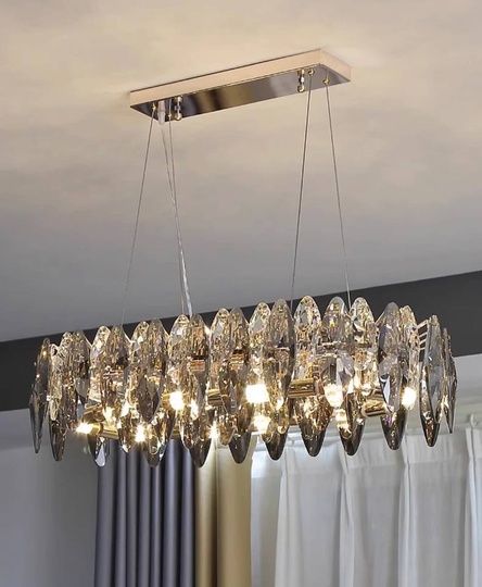 Подвесной светильник ADAK 80*18, золотой, стекло, металл,  Е14.