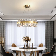 Люстра подвесная, медный, хрусталь, ELABORATIFUL 100*18, металл, LED.