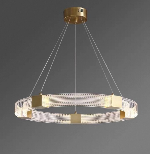 Люстра подвесная, медь, ПММА, SAMUEL 65*100, металл, LED