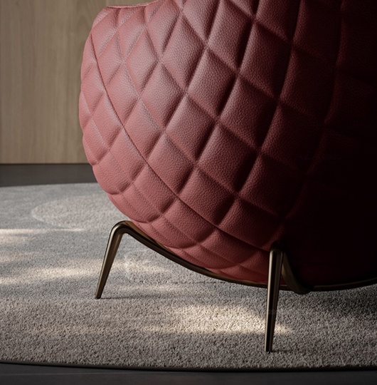 Стильное кресло Fisae вишнево-серое, 91*93*86 см, не раскладное, итальянский стиль