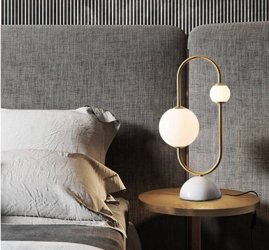 Настольная лампа FALENA 38*69, белый, мрамор, металл.