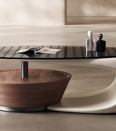 Дизайнерский журнальный стол Ausdy, светлый, современный дизайн, 138х70х37 см.