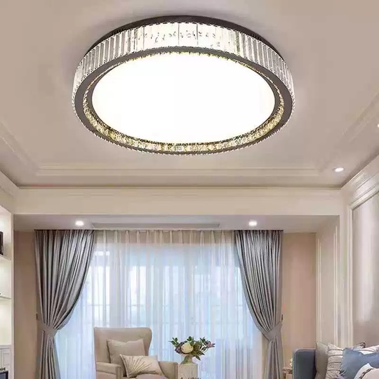 Потолочный светильник, хром, кристалл, GRACE 80*13 металл, LED.