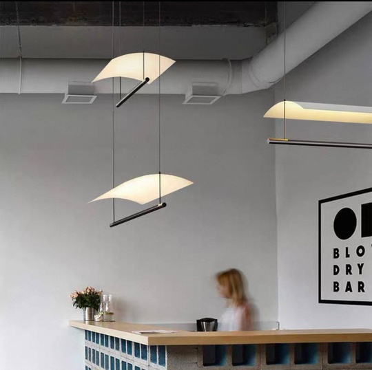 Люстра черная, белая Elystrin, металл, 59*13 см, светодиодная, LED