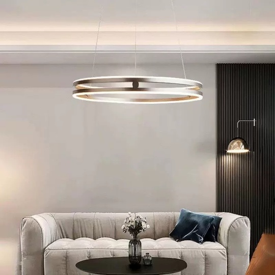 Светильник подвесной медый Aeloria, металл, трос 120 см, 80*7.5 см, LED