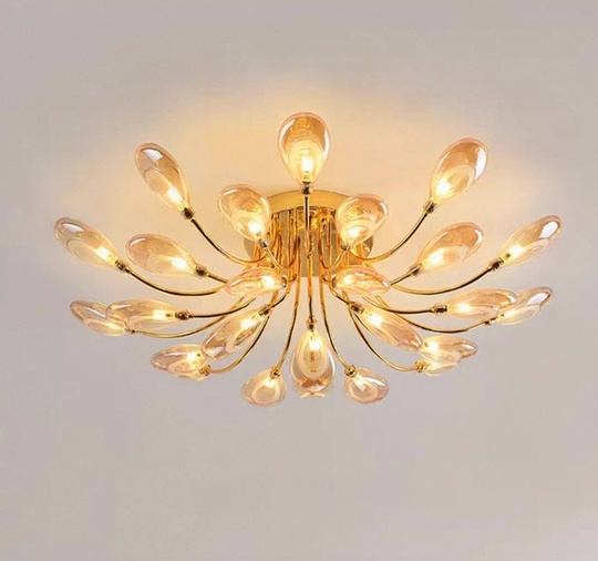 Люстра золотая Elydra, металл, стекло, 60*15 см, G4