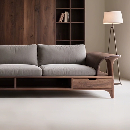 Прямой диван Eva темный орех, ткань, 260*85*80 см