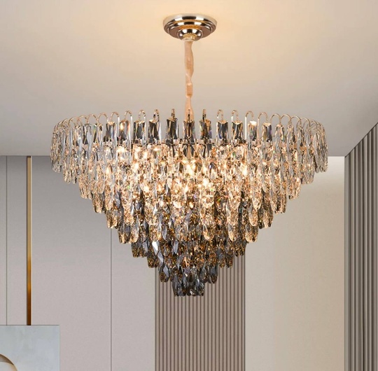 Люстра подвесная ERIM 50*31 золото, кристалл, металл, Е14.