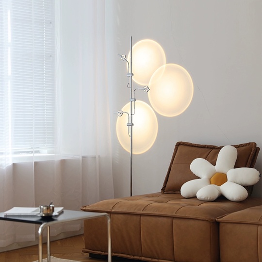 Торшер хром Olivra, 20*20*158 см, LED, кнопка, металл, 14 Вт