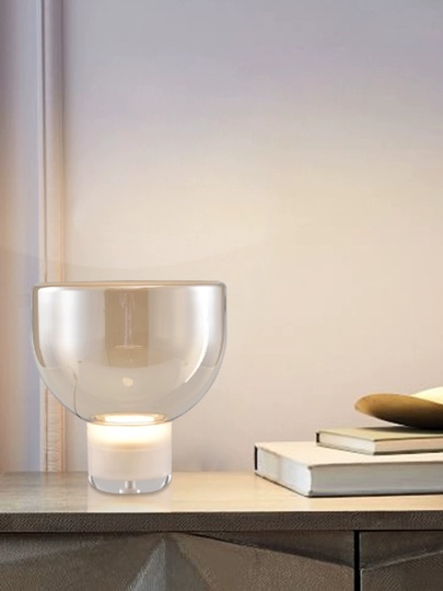 Настольная лампа, янтарная, MOMENT, 32*33, стекло