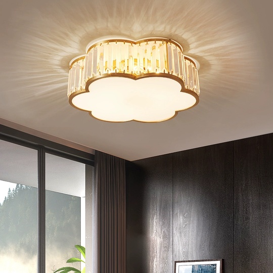 Потолочный светильник, золото, кристалл, ARLENA 40*15 металл, E27.