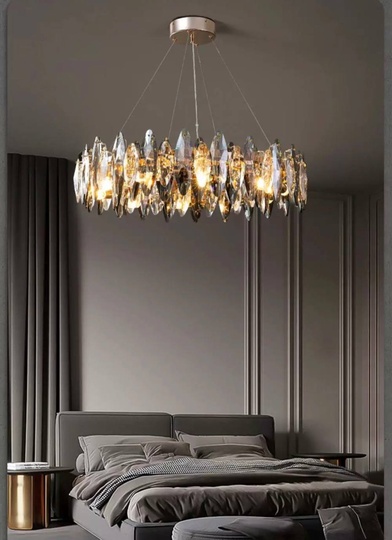 Подвесной светильник ABAZA 60*18, золотой, стекло, металл,  Е14.