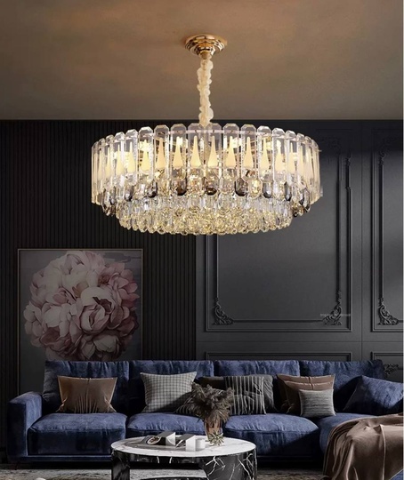 Люстра подвесная ASKARSU 80*25 золото, стекло, металл, Е14.