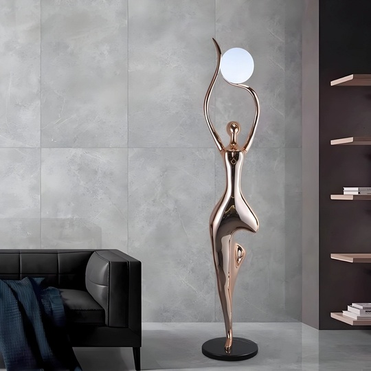 Торшер медь Alvira, 38*38*192 см, LED, Е27, смола стекловолокно, 14 Вт