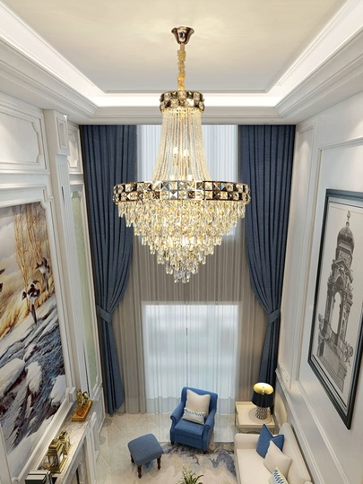 Люстра подвесная, золото, кристалл, TYLER 60*85 металл, E14.